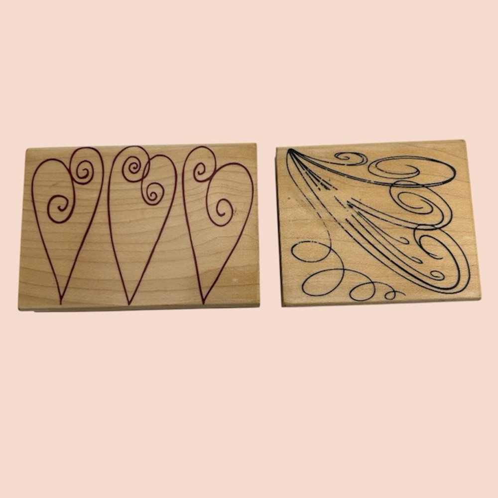 Lot of 2 Hero Arts Wood Mounted Stamps